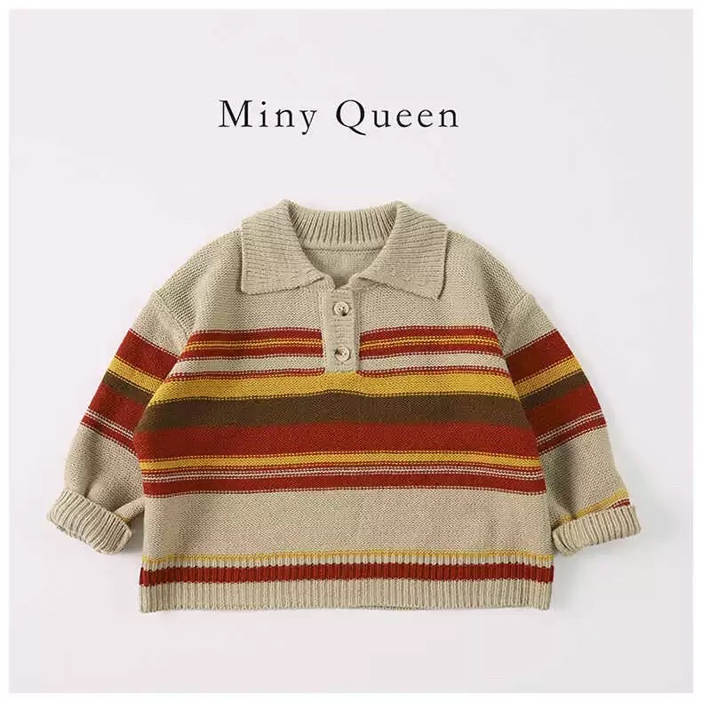 LB - Aó len cổ polo Mtiny Queen kẻ(80-130)