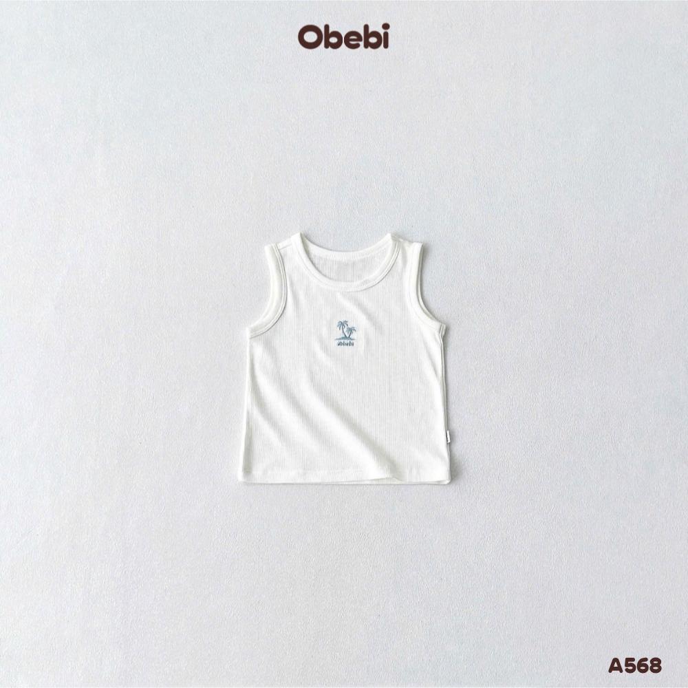 OBEBI - Áo ba lỗ trẻ em thêu hình cây dừa OBEBI (73-120)