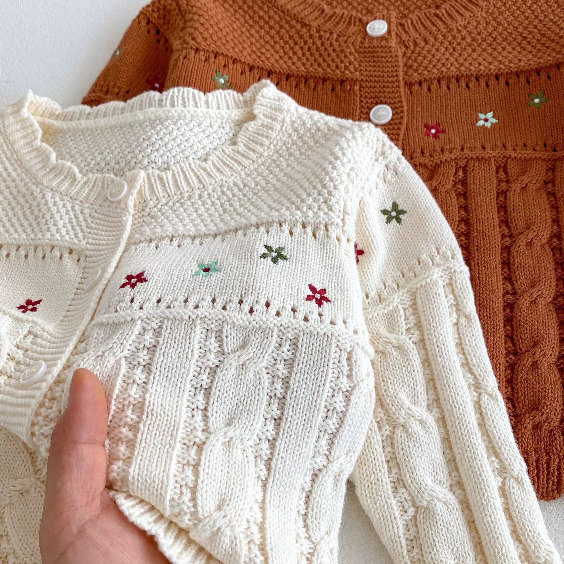 LB - Cardigan len thừng hoa viền bèo(80-130)