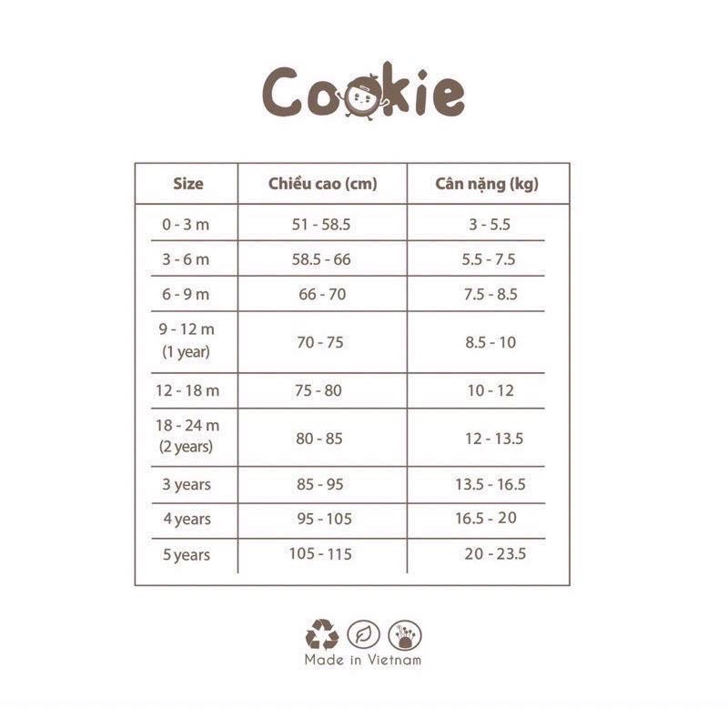 COOKIE Áo Gile chần bông cài giữa(6M-4Y)