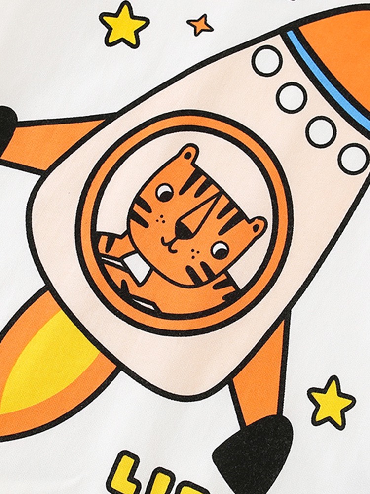 LB - Áo thun Malwee trắng hoạ tiết tên lửa(90-140)