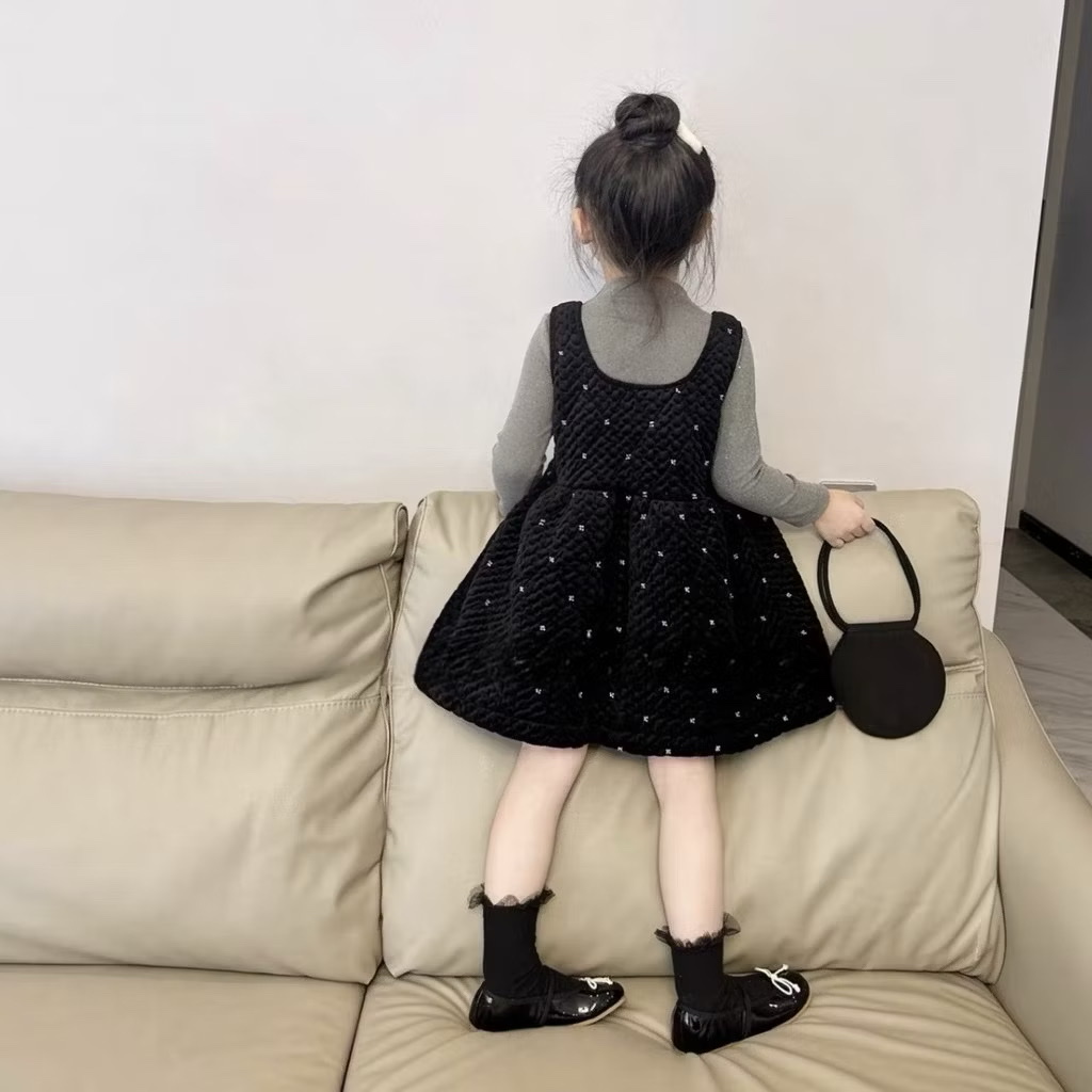 TL - Set áo+váy nhung chần bông(90-140)