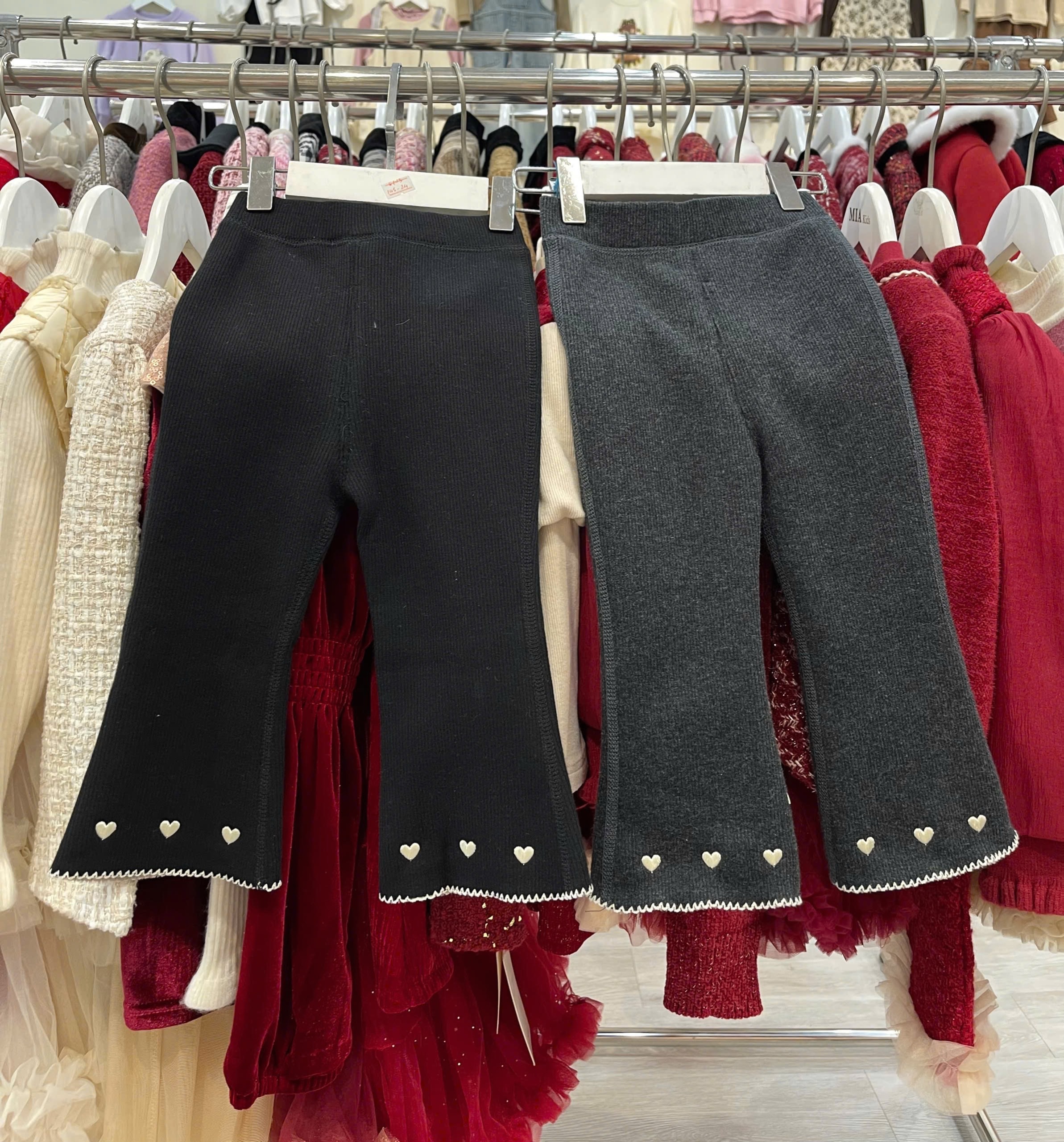 MT - Quần legging lót nỉ tim ống loe(16-20)