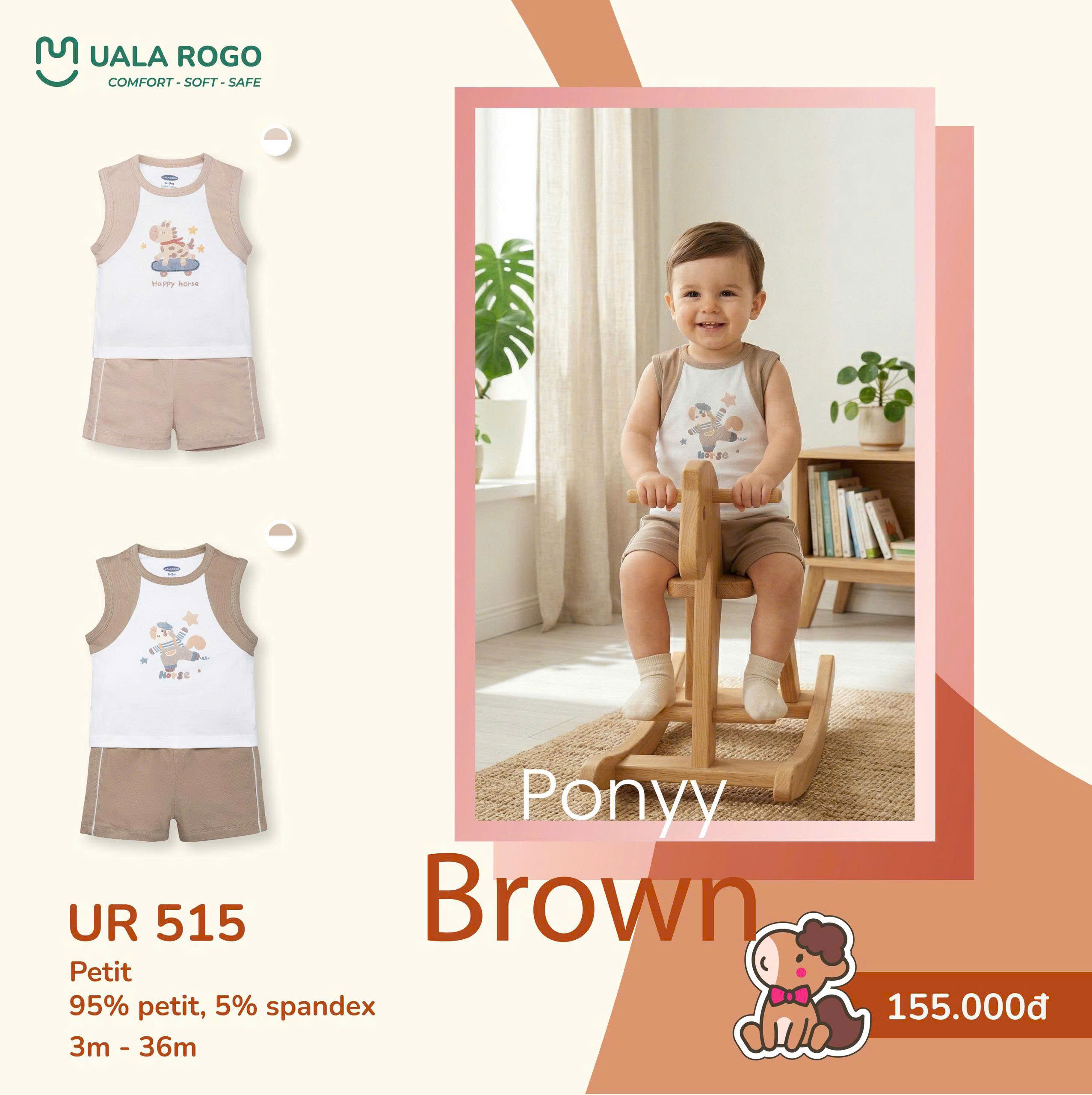UALA ROGO - BỘ BA LỖ PONNY BROWN UR515