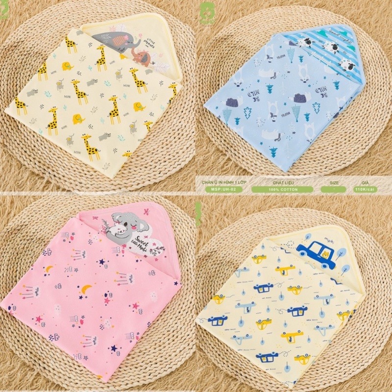MIPBI - KHĂN Ủ SƠ SINH 1 LỚP IN HÌNH UH-02