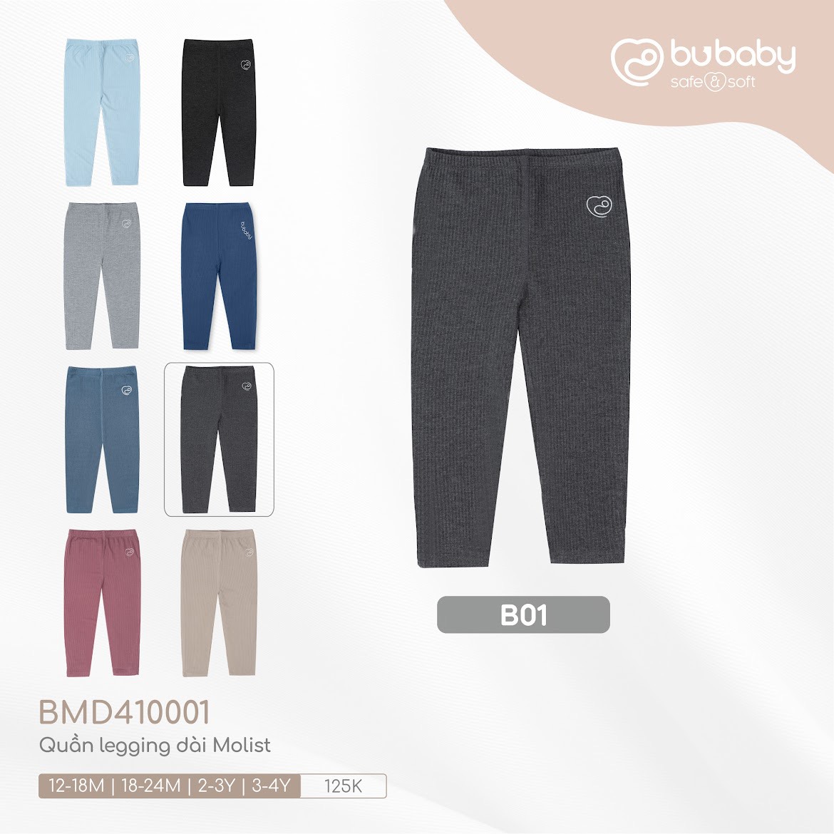 BU Quần legging dài Molist(S12-4Y)
