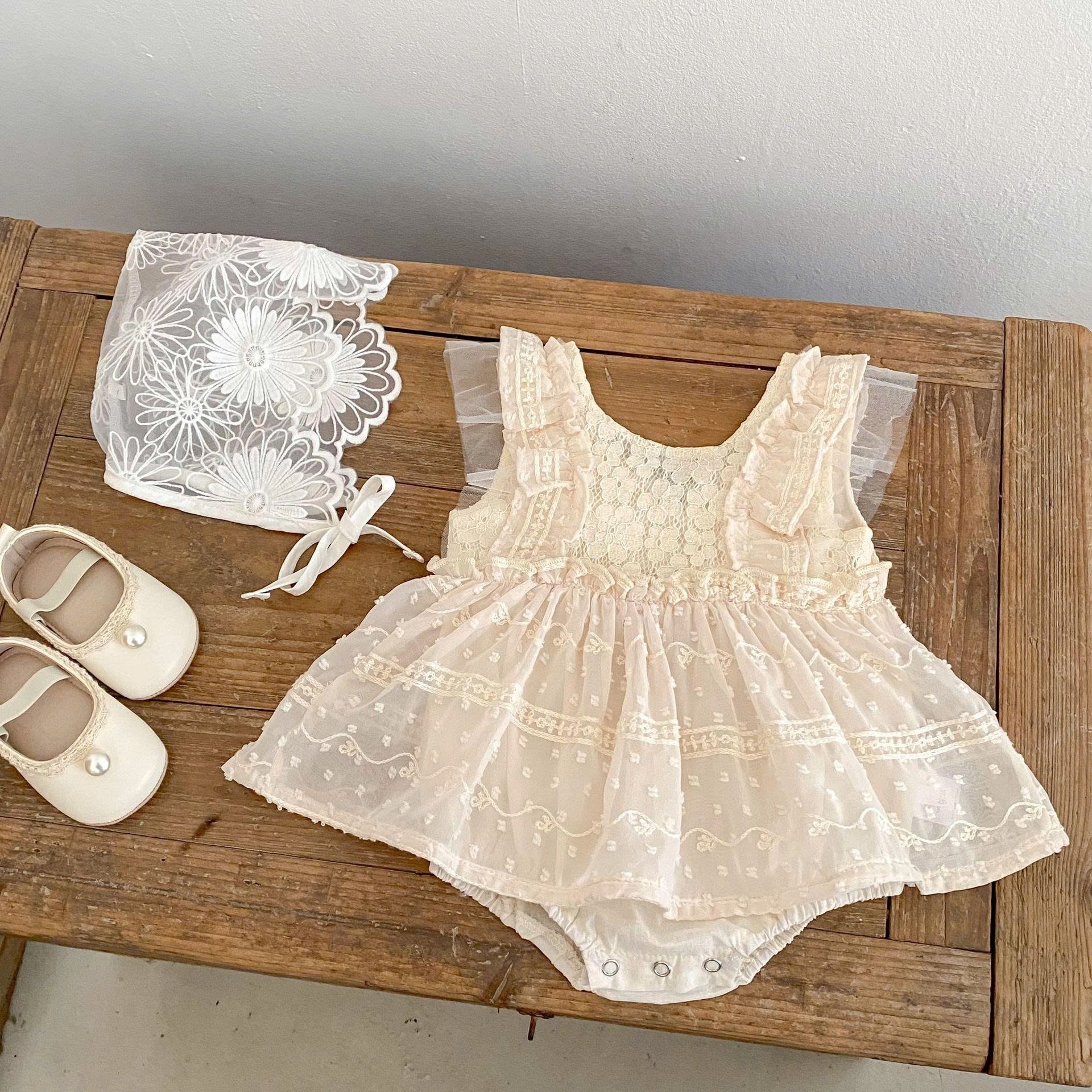 JS - Body váy voan be hạt tay tiên ren (66-80)