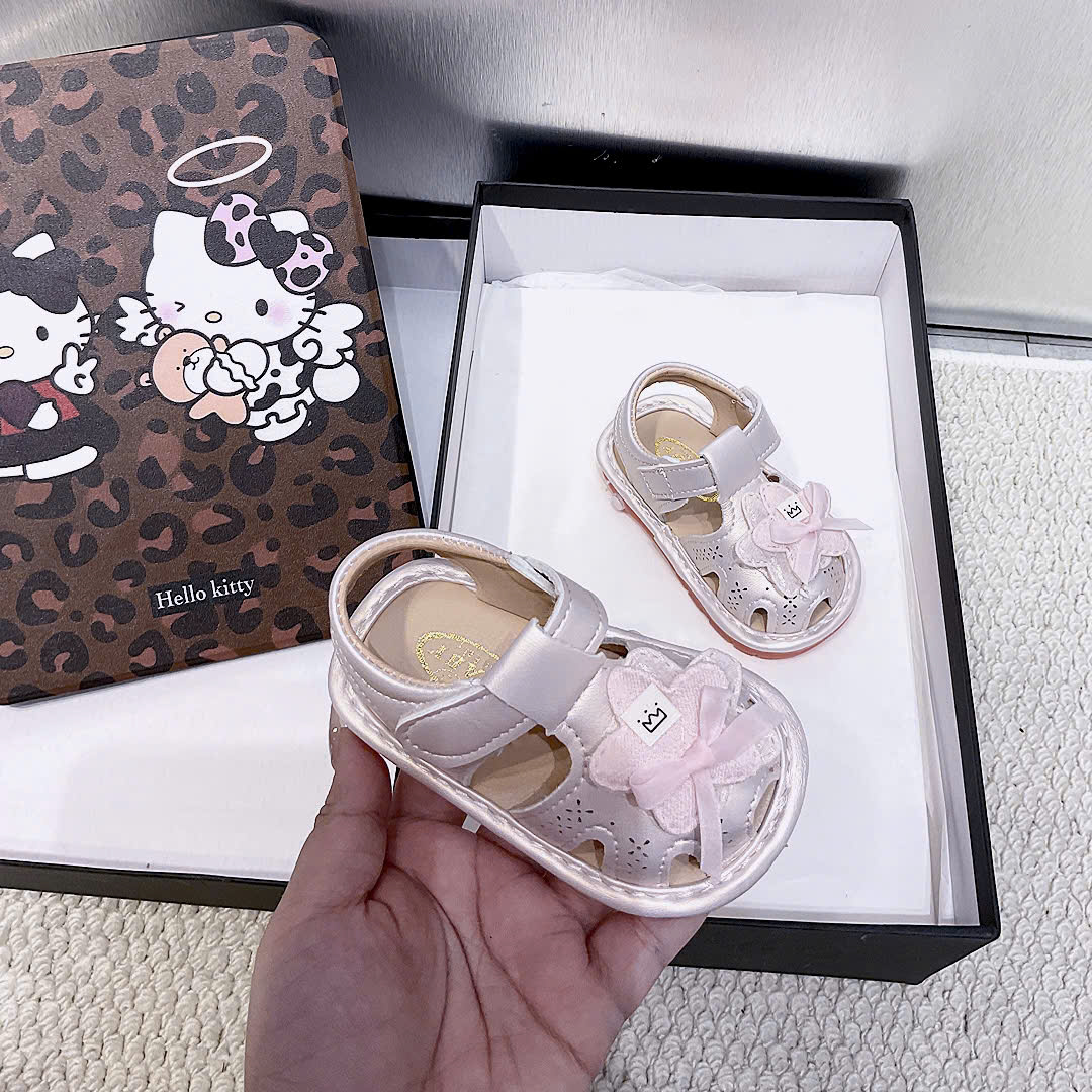 KB - Sandal tập đi Ngôi Sao đính nơ hồng (15-19)