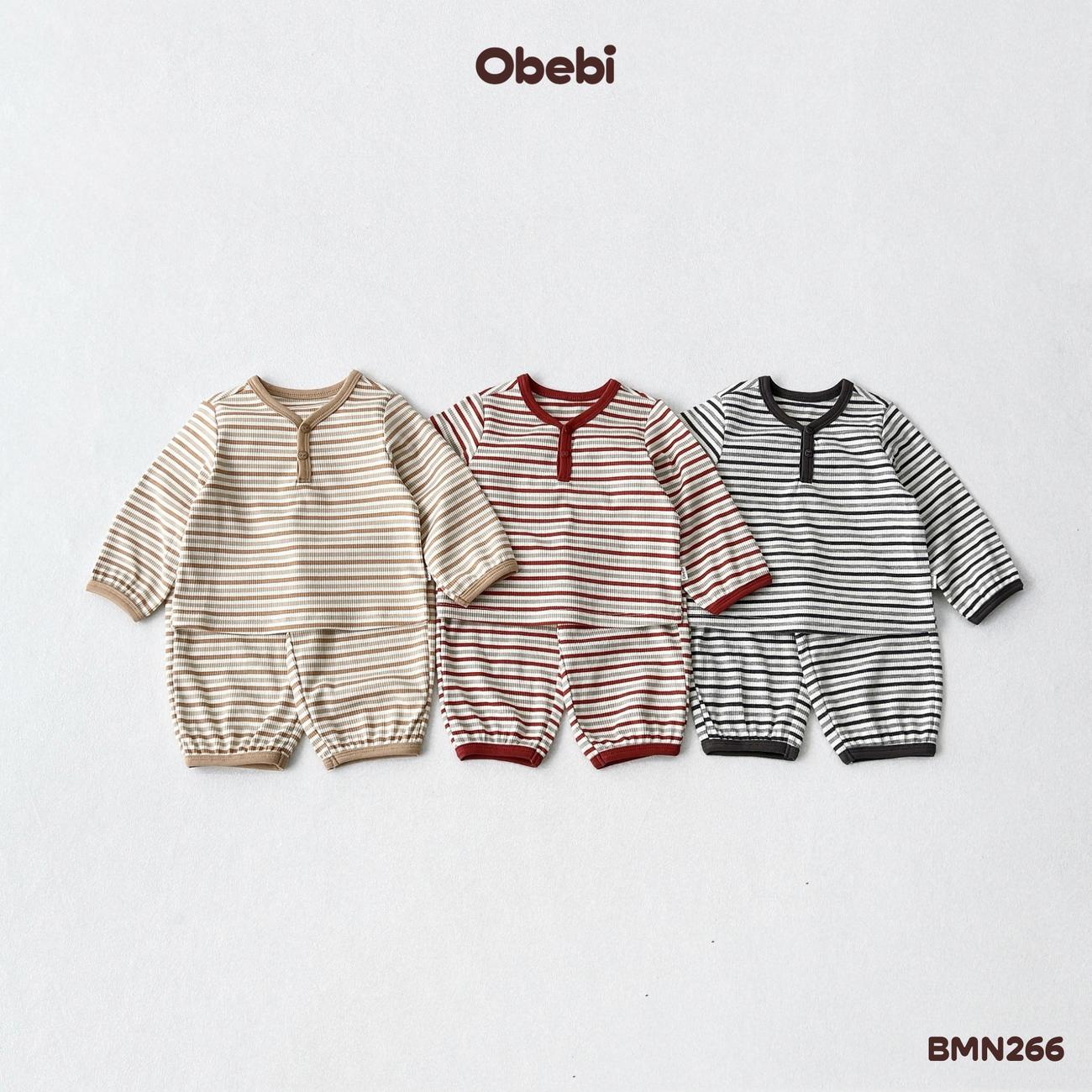 OBEBI - Bộ thu đông họa tiết kẻ ngang OBEBI (66-120)