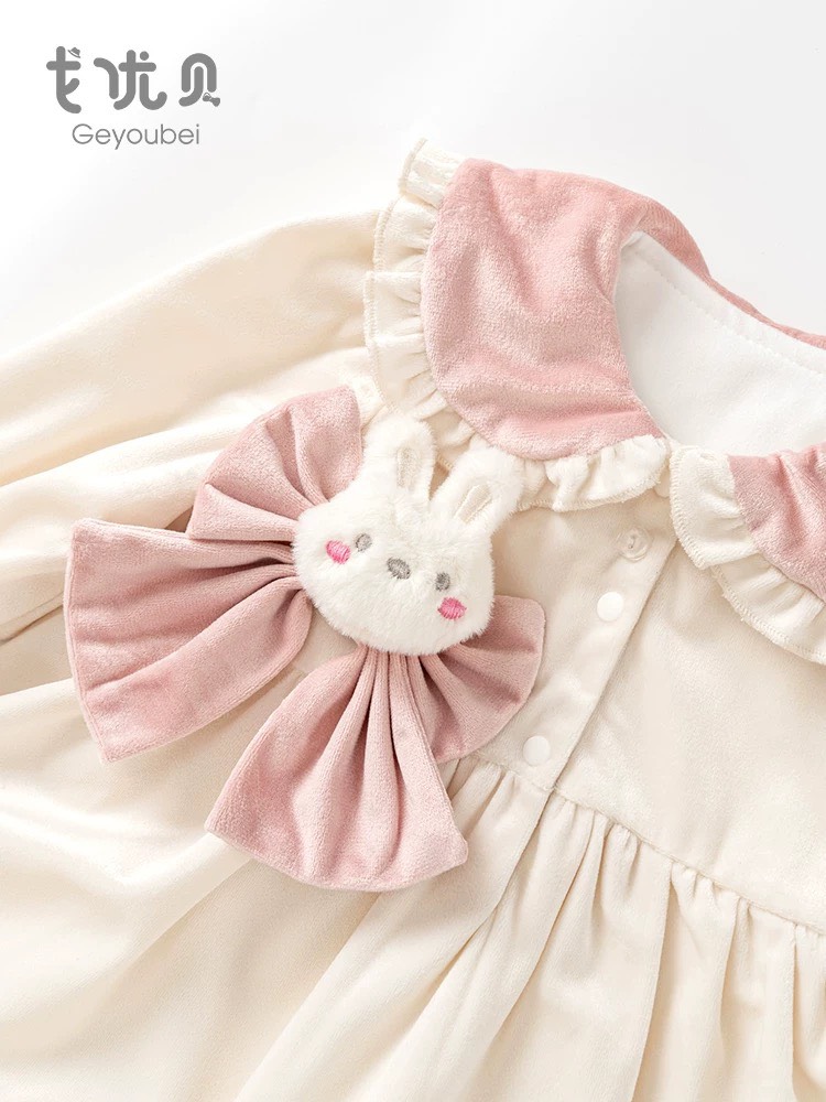 JS Body váy nhung kem nơ hồng LOLITA (73,80)