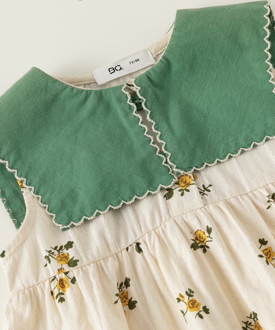 LB - Váy Babycity hoa cổ vuông xanh(80-140)