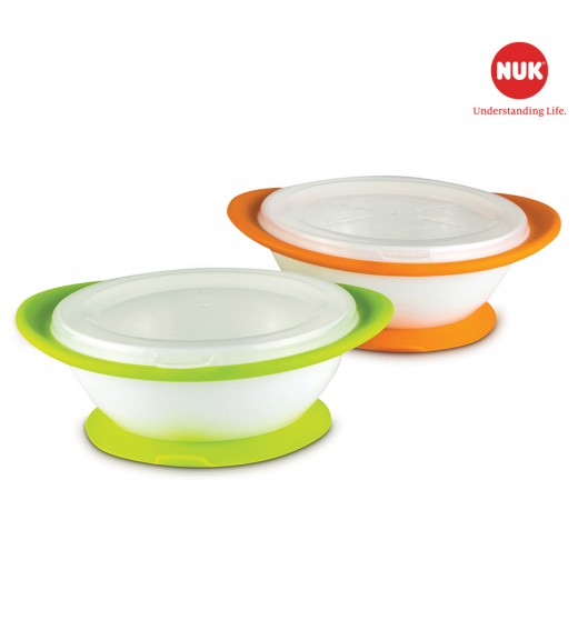 NUK - BÁT ĂN CHỐNG ĐỔ CÓ NẮP