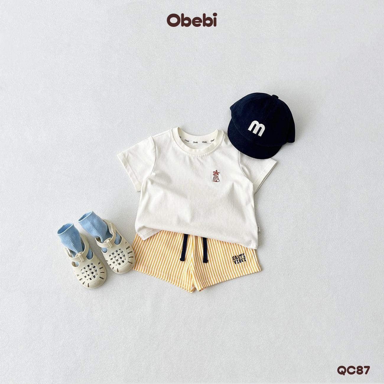 OBEBI - Quần đùi kẻ sọc đi biển OBEBI (73-120)