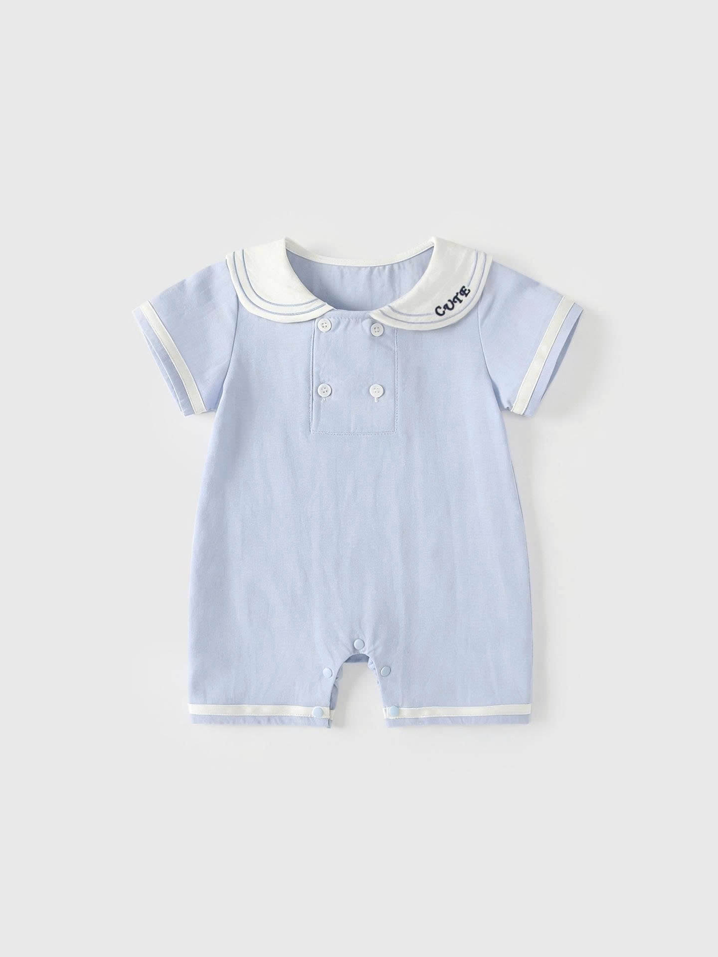 JS - Body đùi xanh 4 cúc cổ trắng thuỷ thủ cute (66-80)