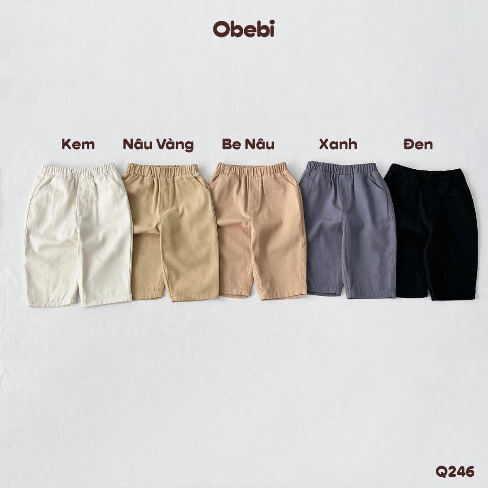 OBEBI - Quần kaki trẻ em mùa hè thêu túi OBEBI (73-120)