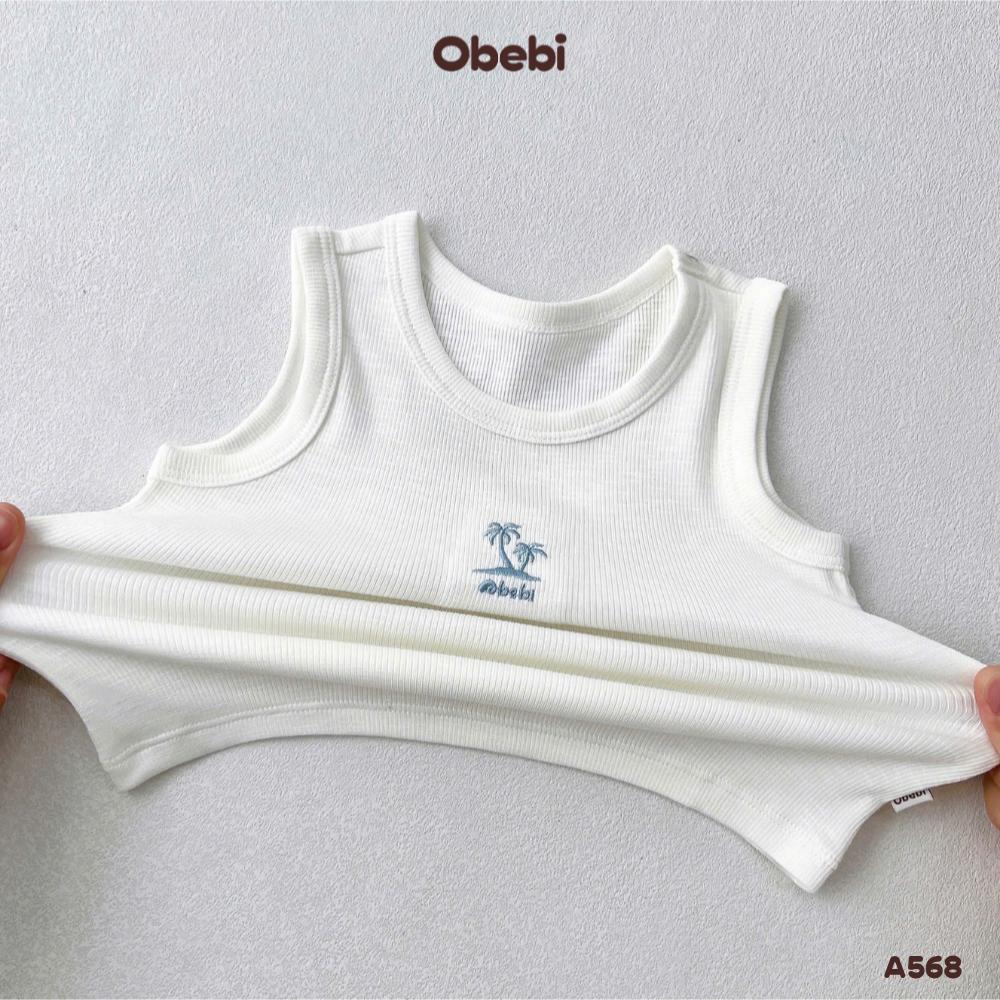 OBEBI - Áo ba lỗ trẻ em thêu hình cây dừa OBEBI (73-120)