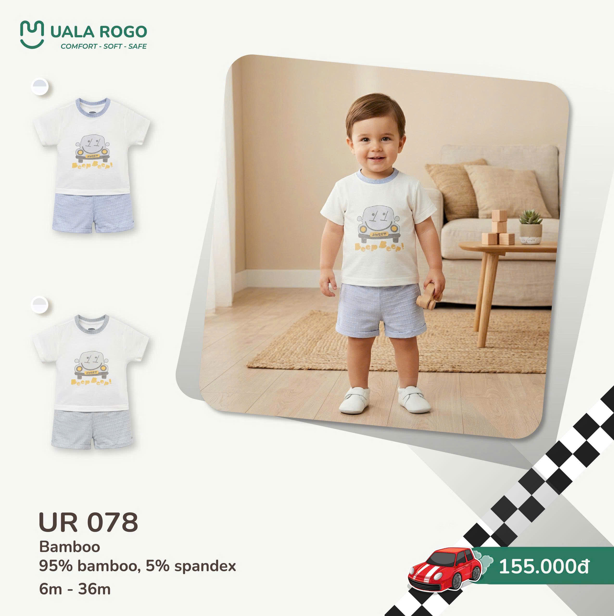 UALA ROGO - BỘ CỘC FUNNNY CAR UR078