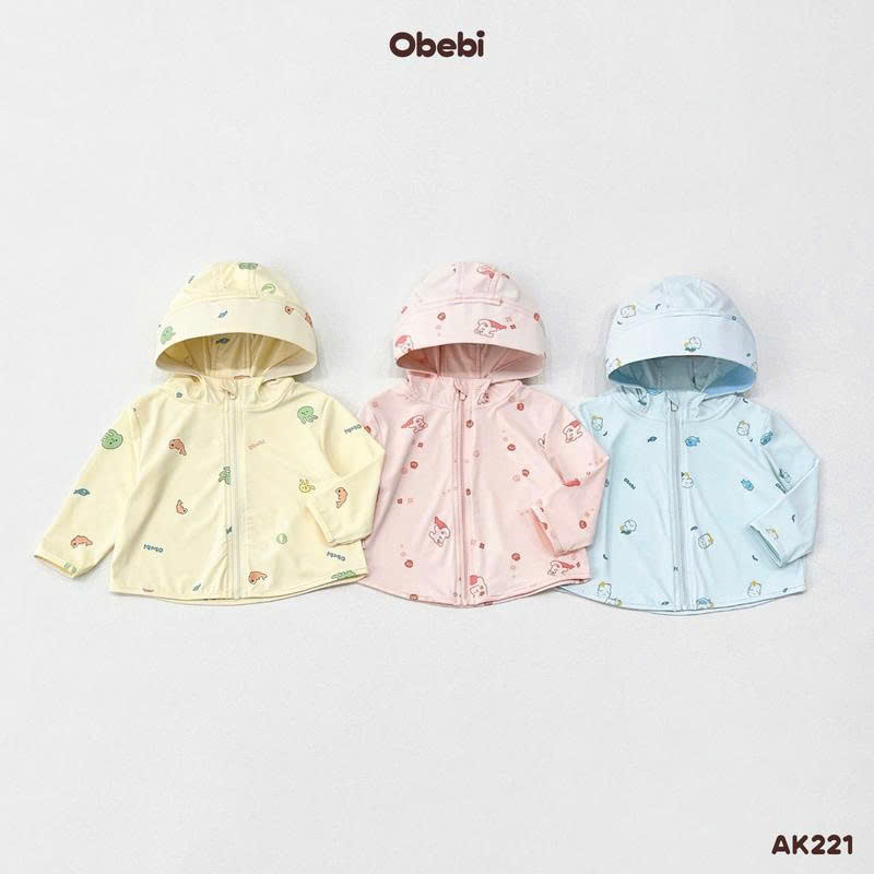 OBEBI - Áo khoác chống nắng vải thun chống tia UV họa tiết sinh vật biển OBEBI (66-110)