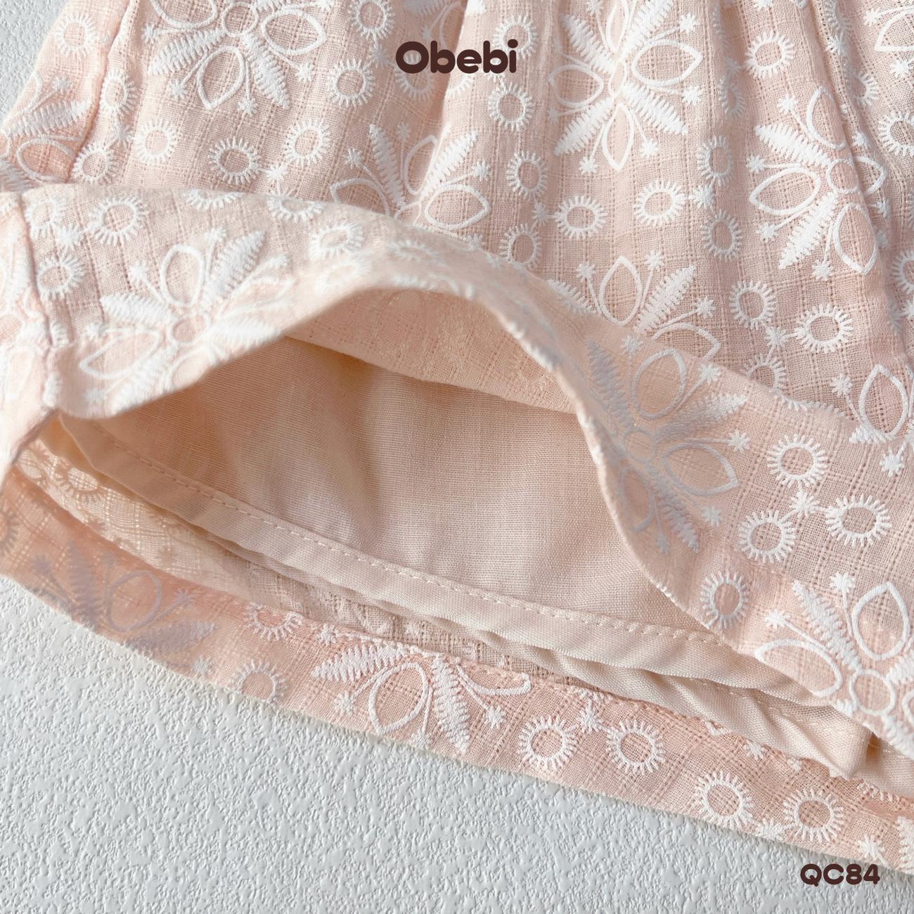 OBEBI - Quần cộc bé gái họa tiết hoa OBEBI (73-120)