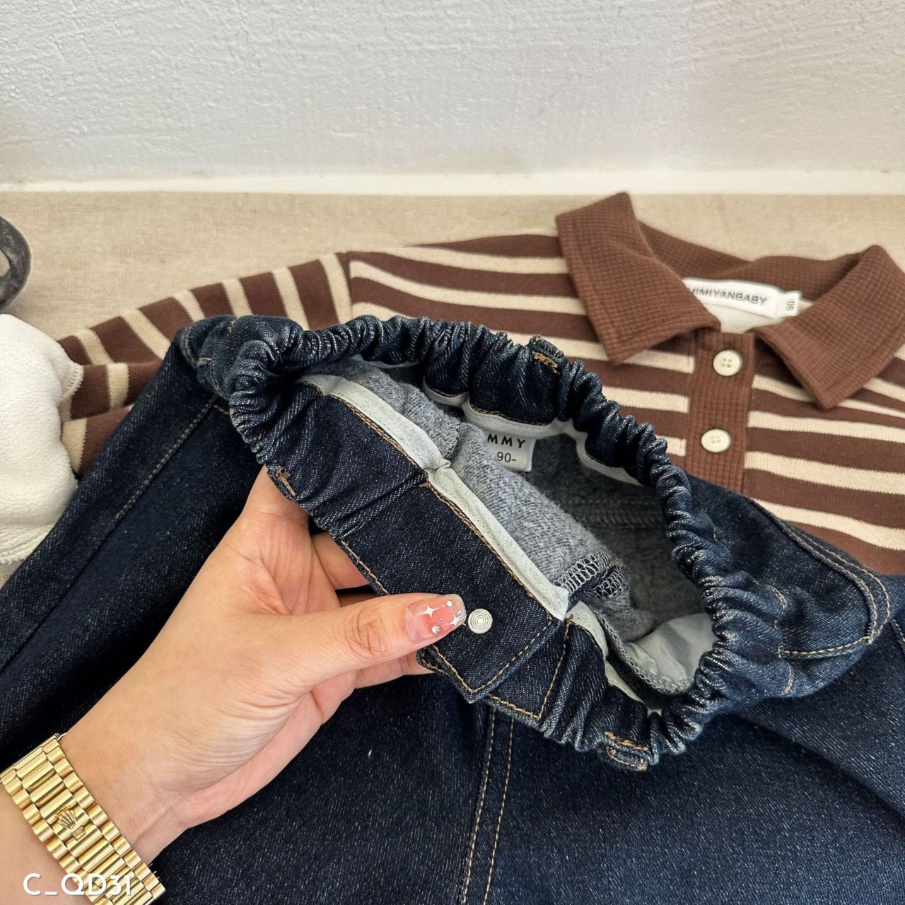 TH Quần JEANS túi thêu thỏ(90-140)