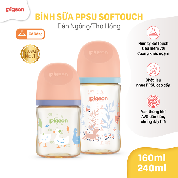 PIGEON - BÌNH SỮA PPSU SOFTOUCH BABY-FRIENDLY WORLD
