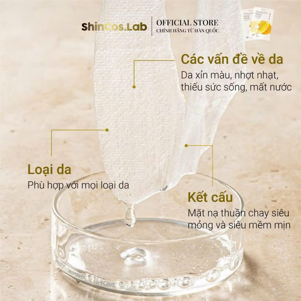 SHINCOS.LAB - MẶT NẠ CAO CẤP THUẦN CHAY TINH CHẤT VITAMIN C