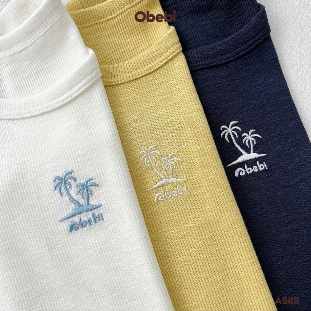 OBEBI - Áo ba lỗ trẻ em thêu hình cây dừa OBEBI (73-120)