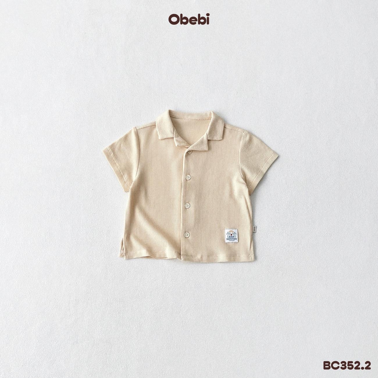 OBEBI - Bộ cộc sơ mi dệt nổi thoáng khí mùa hè OBEBI (73-120)