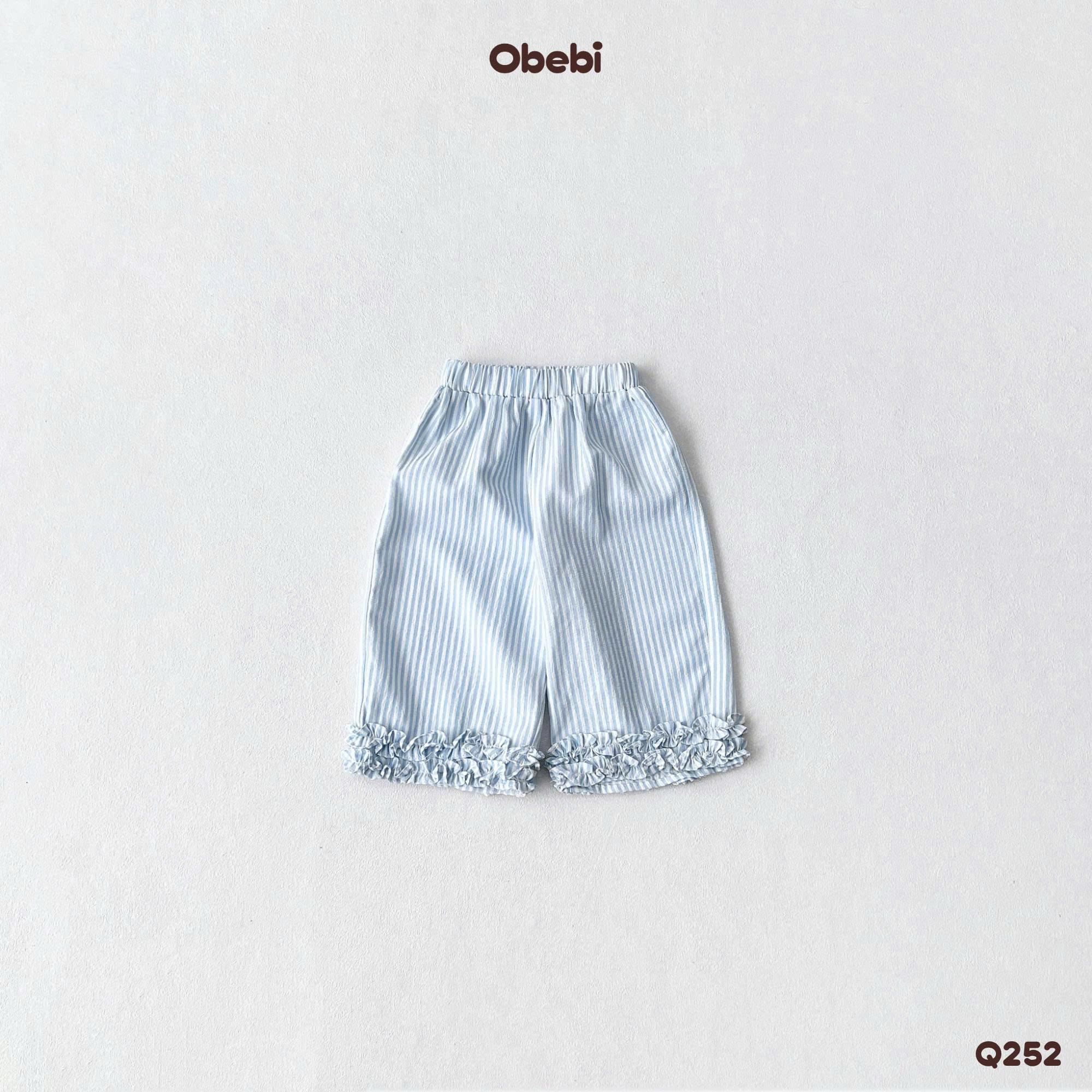 OBEBI - Quần dài bé gái bèo nhún gấu OBEBI (73-120)