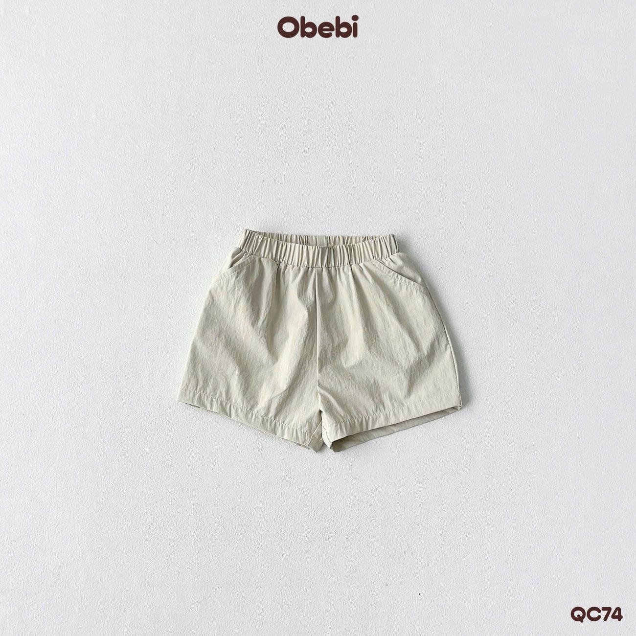 OBEBI - Quần đùi trẻ em vải gió thêu hình ngôi sao OBEBI (73-120)