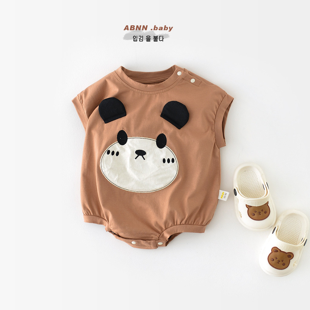 JS - Body cotton nâu mặt gấu tai đen(66-80)