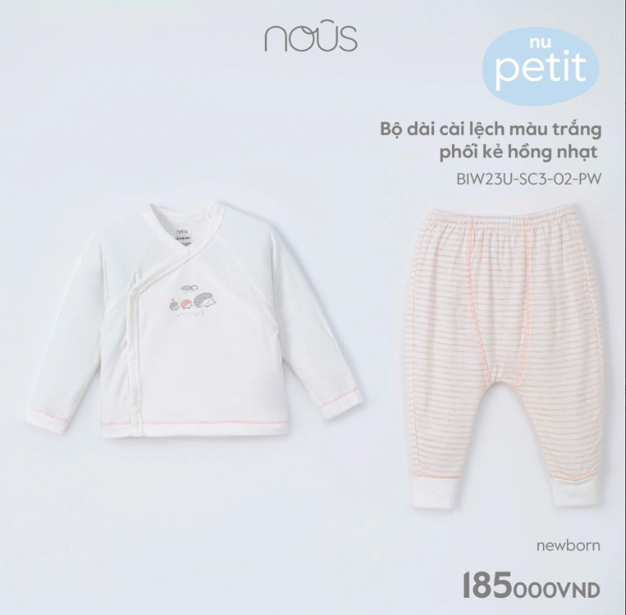 Nous Bộ dài CL màu trắng phối