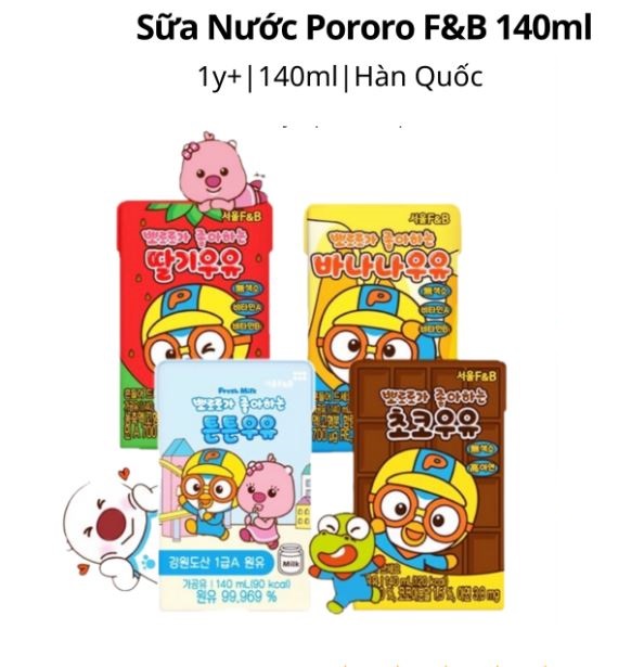 PORORO - 1Y+SỮA TƯƠI SIÊU SẠCH F&B