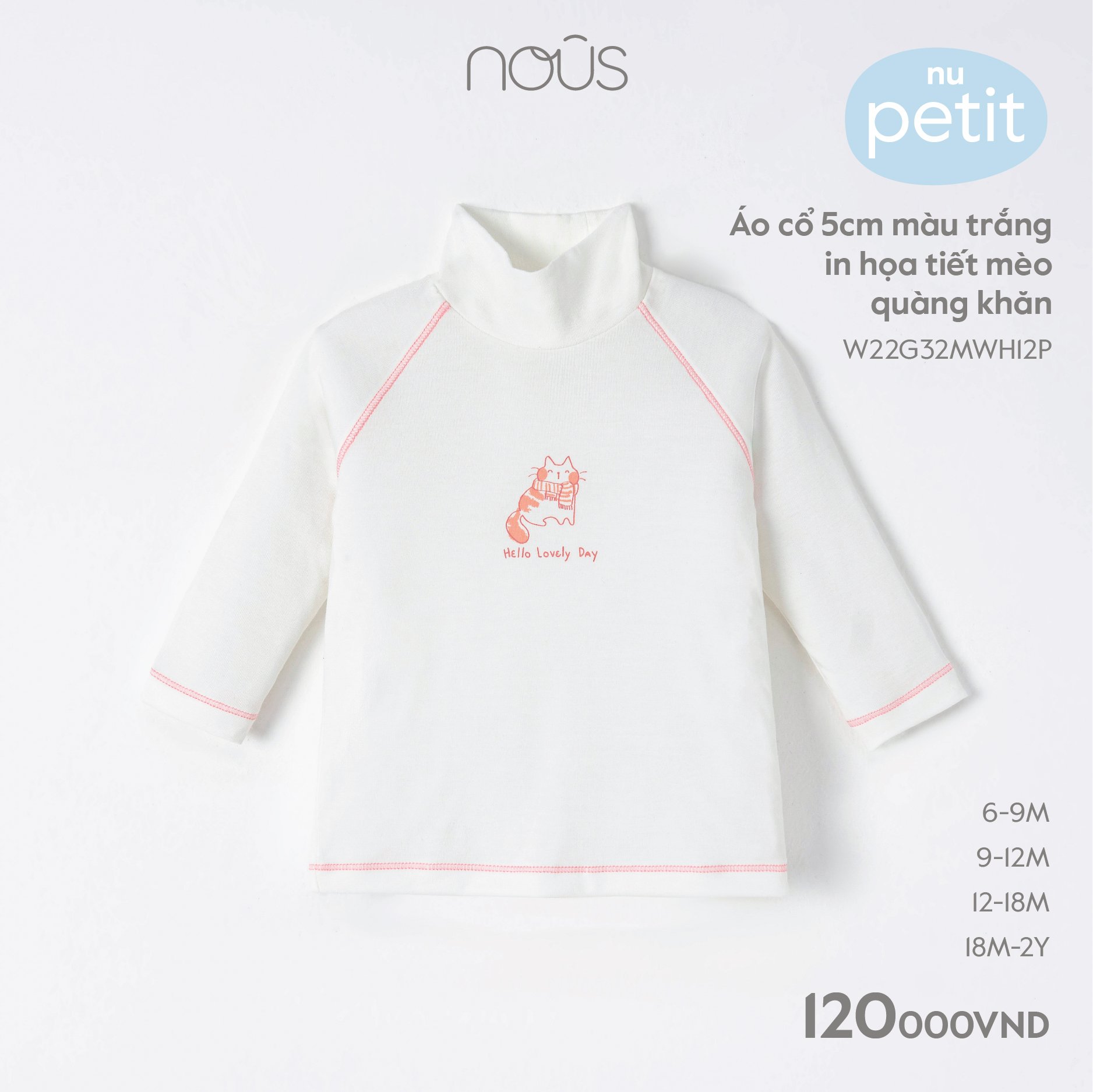 Nous Áo cổ 5cm in hình(S6-18M)