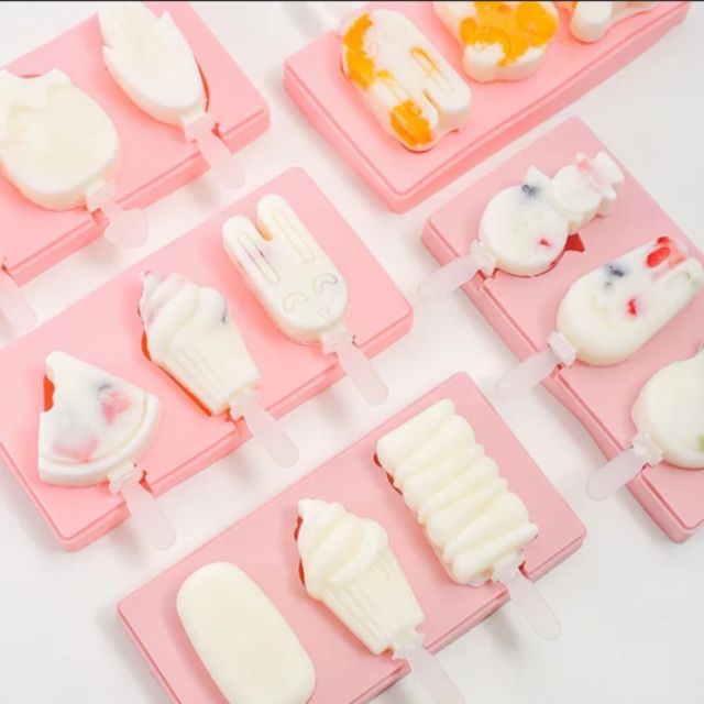 KHUÔN LÀM KEM SILICONE TẶNG KÈM QUE