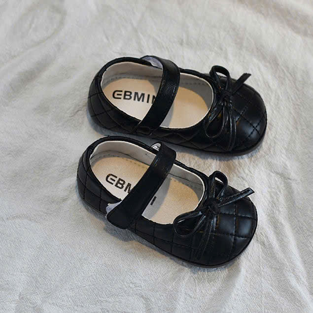 KB - Giày búp bê trám nơ đen( 15-19/22-25)