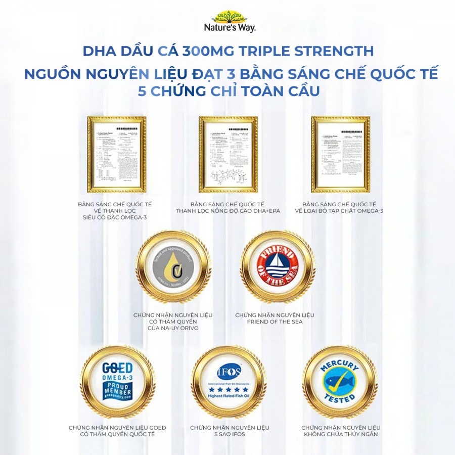 NATURE'S WAY - 1Y+DHA TỐT CHO NÃO VÀ MẮT KIDS SMART BURSTS 300MG TRIPLE STRENGTH