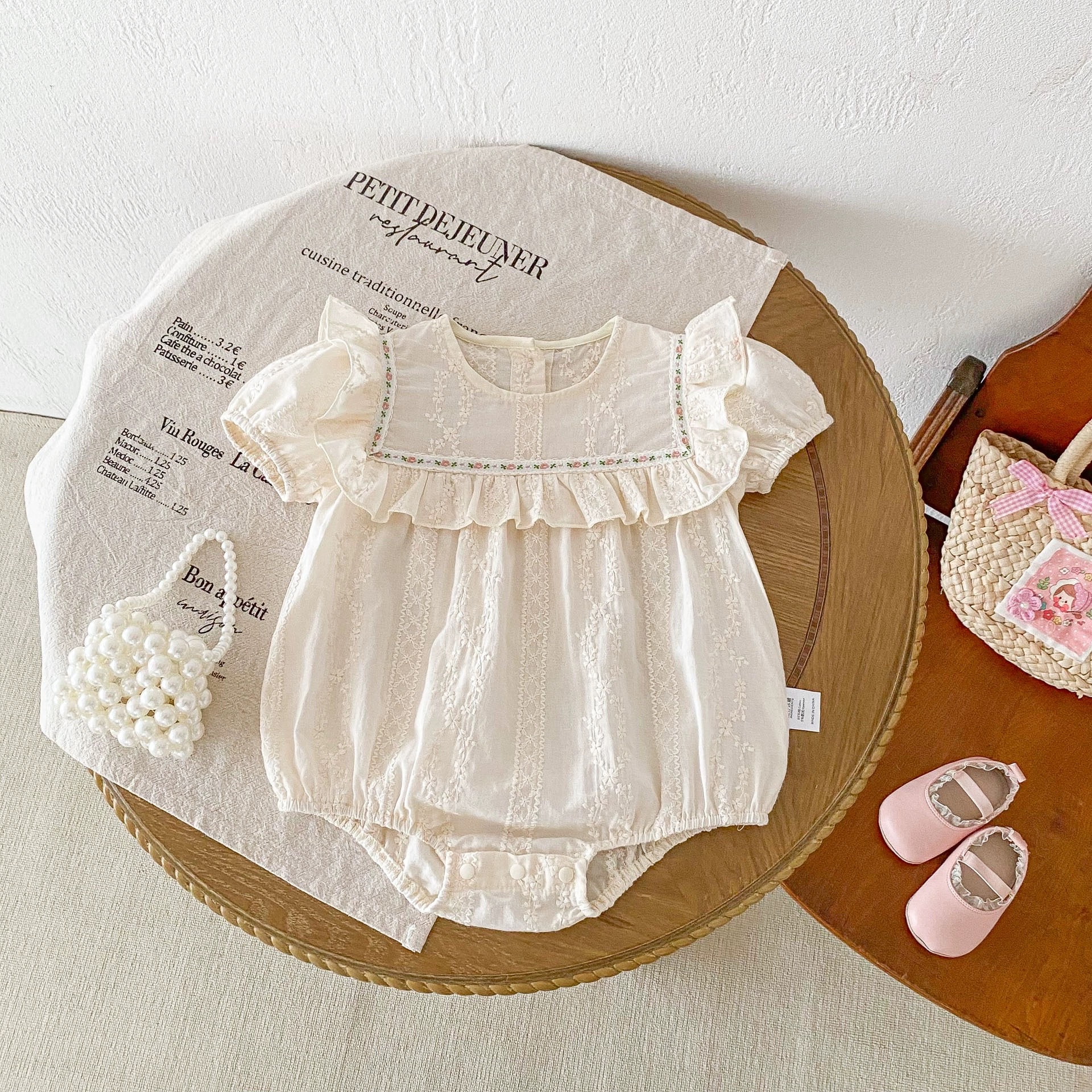 JS - Body kem thô thêu cổ viền bèo thêu hoa(66-80)