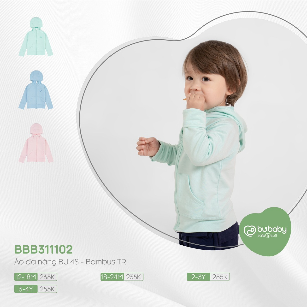 BUBABY - ÁO CHỐNG NẮNG ĐA NĂNG 4S BAMBUS-TR