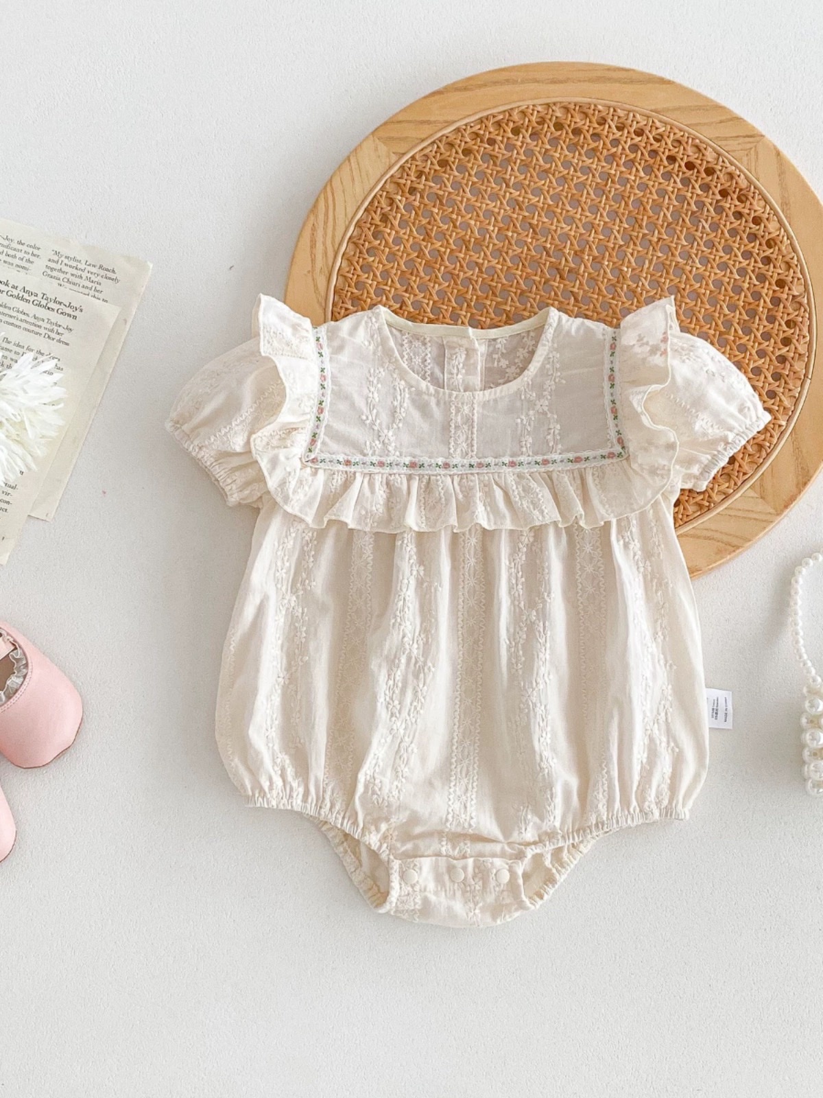 JS - Body kem thô thêu cổ viền bèo thêu hoa(66-80)