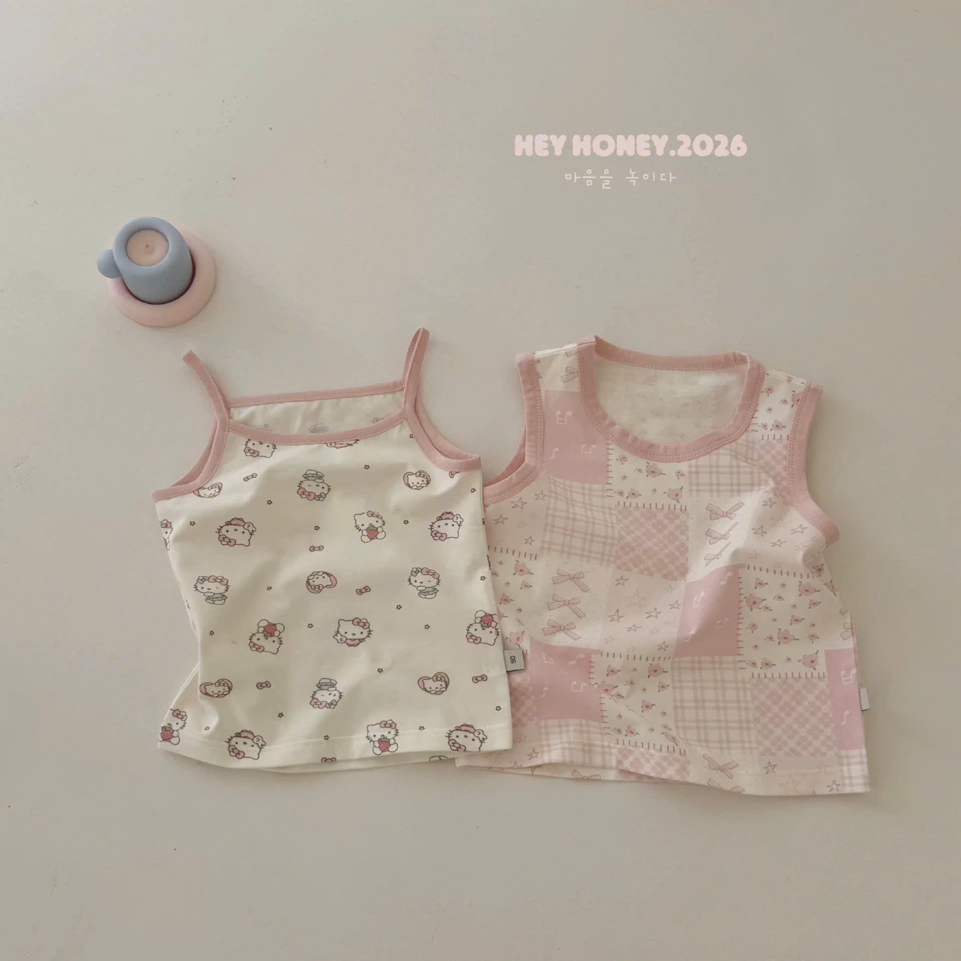 BK - Set 2 áo ba lỗ bé gái in họa tiết (90-150)