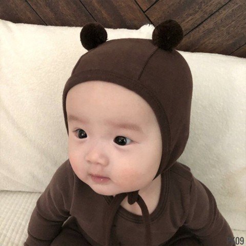 OBB Mũ vải 2 quả bông Freesize 4-18M