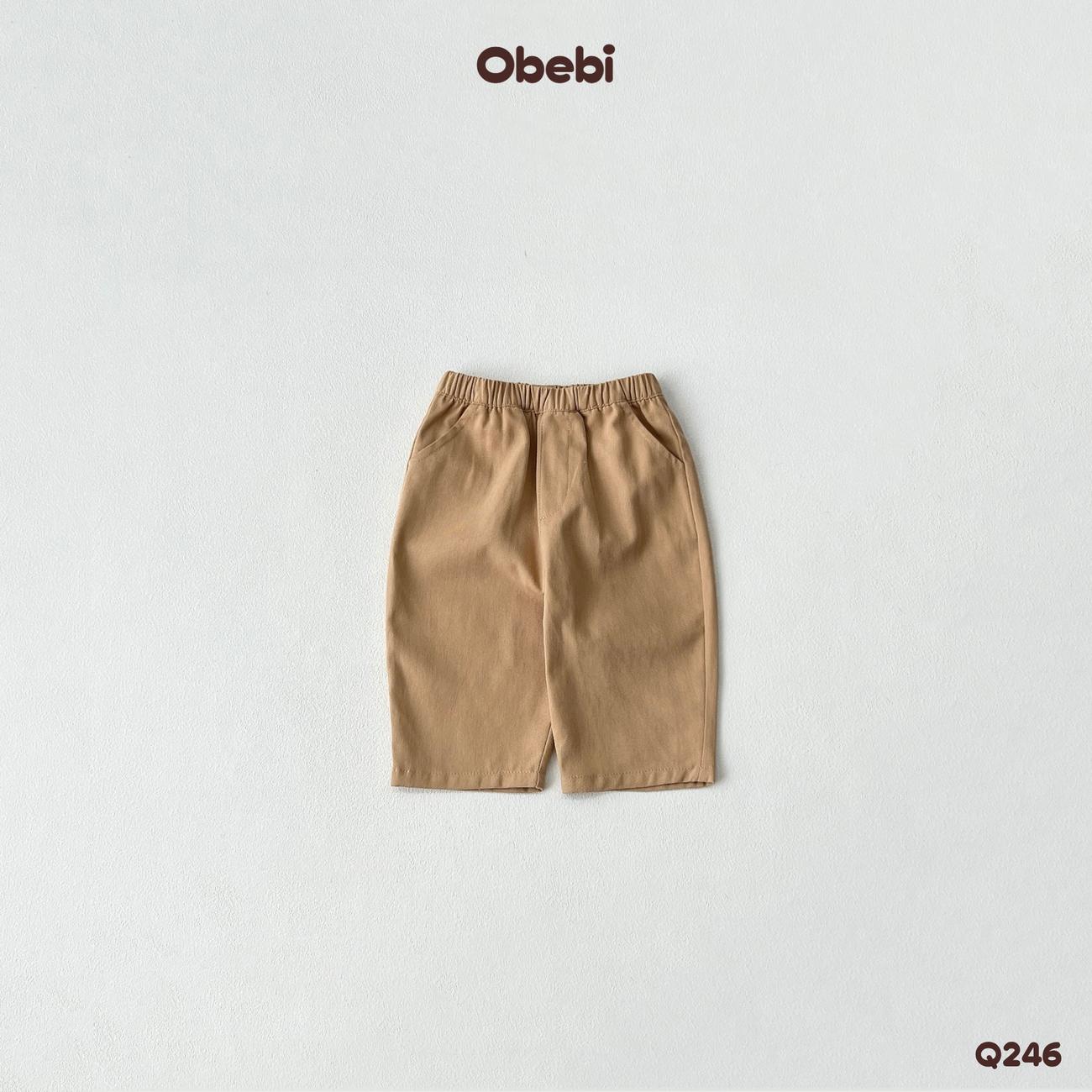 OBEBI - Quần kaki trẻ em mùa hè thêu túi OBEBI (73-120)