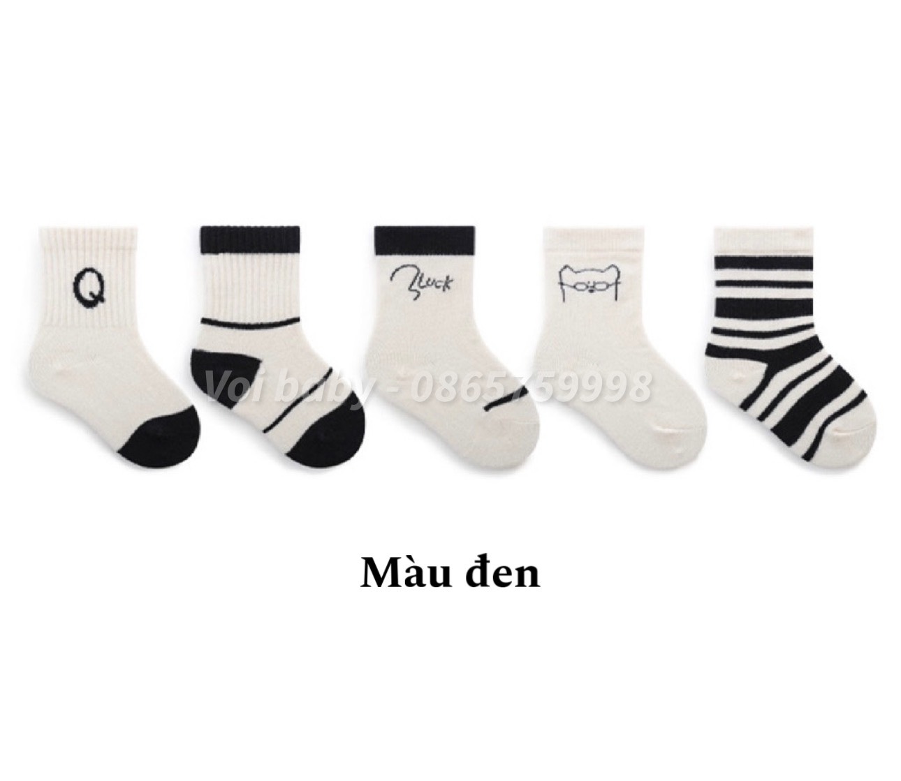 LBB Set tất 5 đôi phối sọc cao cổ(S-M-L)