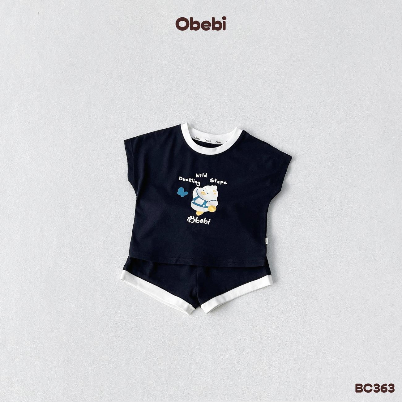 OBEBI - Bộ cộc mùa hè phối viền in hình thú OBEBI (73-120)