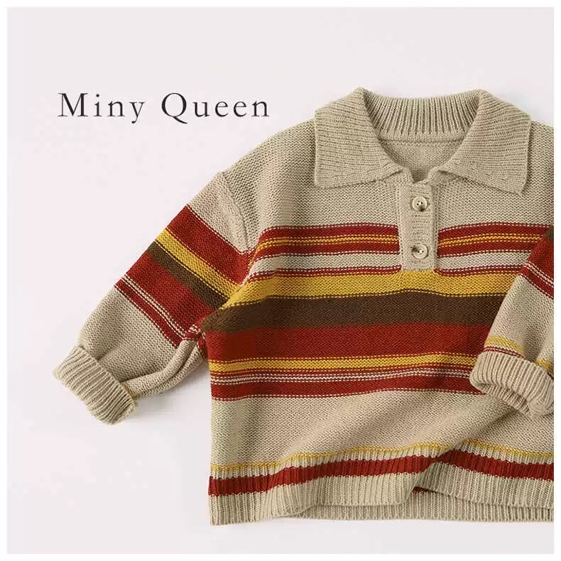 LB - Aó len cổ polo Mtiny Queen kẻ(80-130)