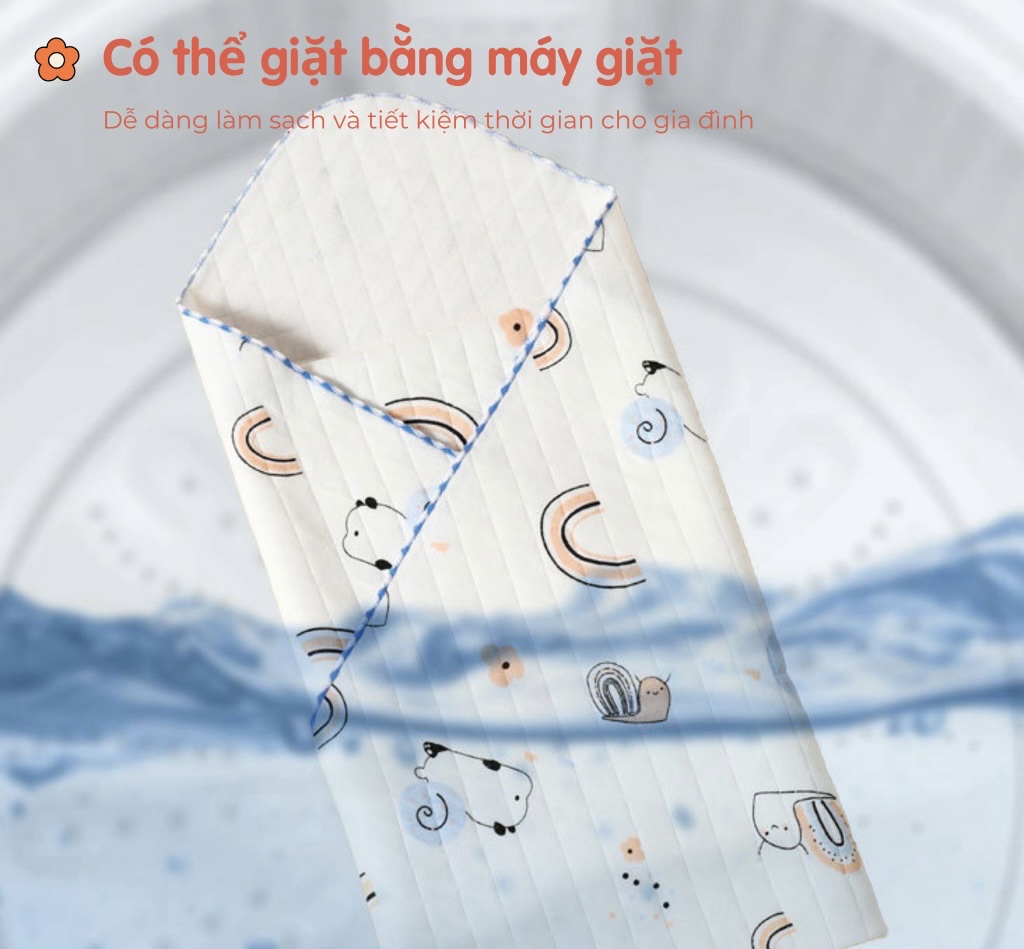 BS - Khăn ủ chần bông 3 lớp in hình 85x85cm