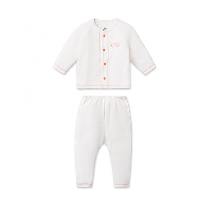 LA POMME Bộ dài tay cúc giữa phối màu(NB-3M)