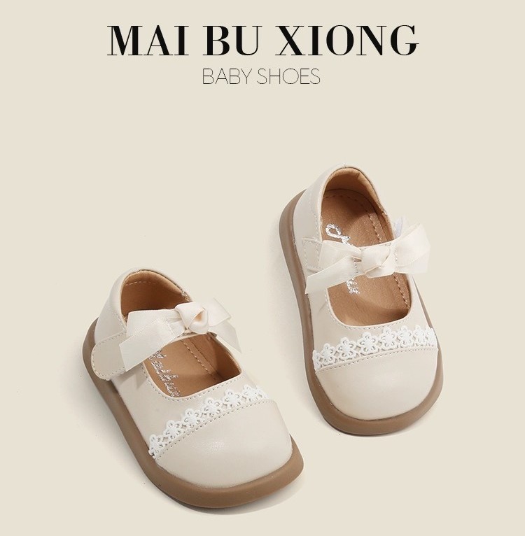 LB - Giày MAIBUXIONG búp bê đính nơ phối ren(18-25)
