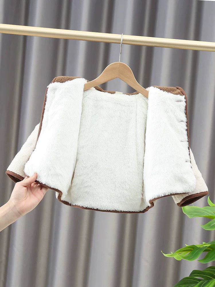 MT Áo khoác lông Gấu kèm túi gấu(5-13)